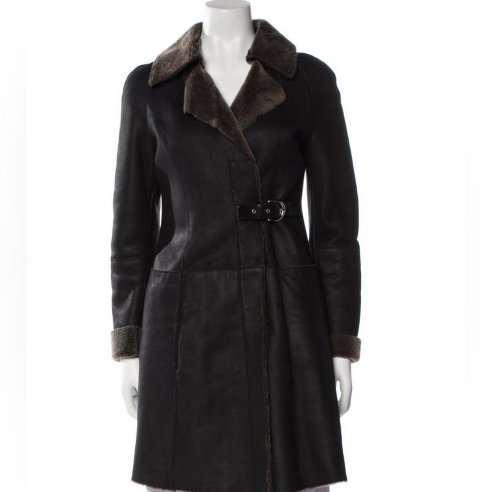 Women's Black Tuzzi Italian sheepskin Shearling Coat